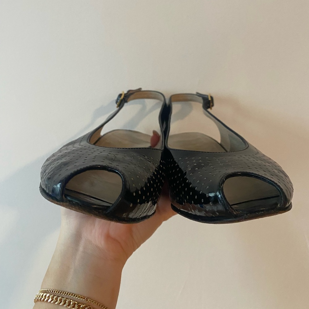 Salvatore Ferragamo - Vintage Black Patent Italian Leather Loafer - Size 9.5 - Picture 4 of 16